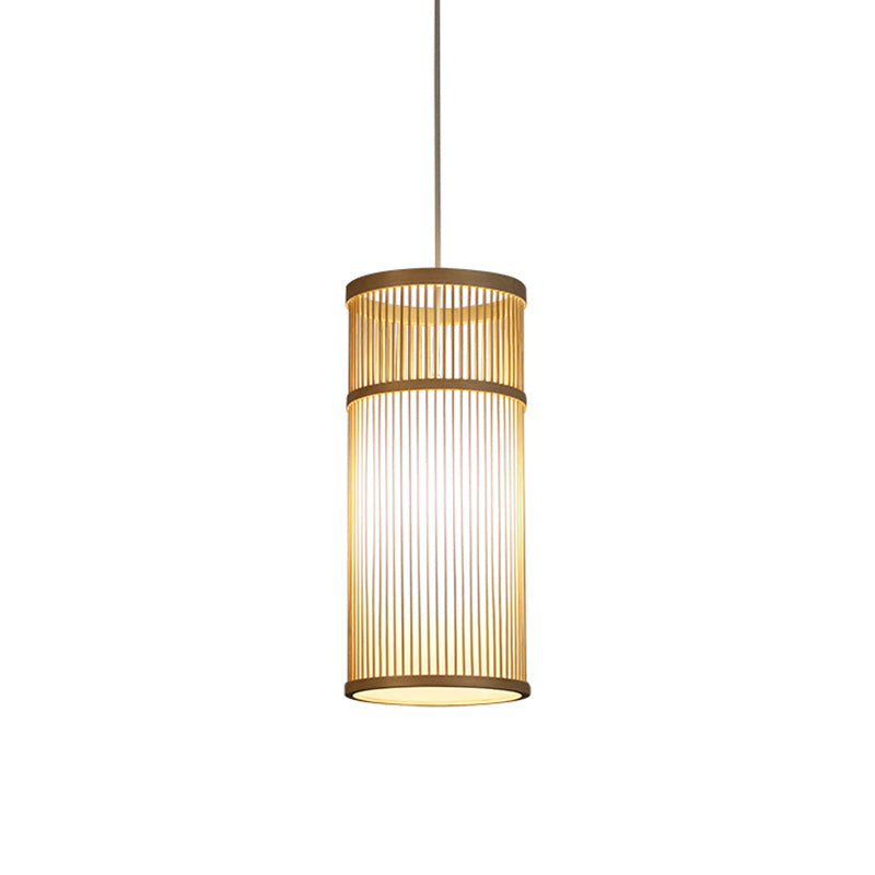 Bamboo Pendant Light: Modern Chinese Teahouse Ceiling Lamp