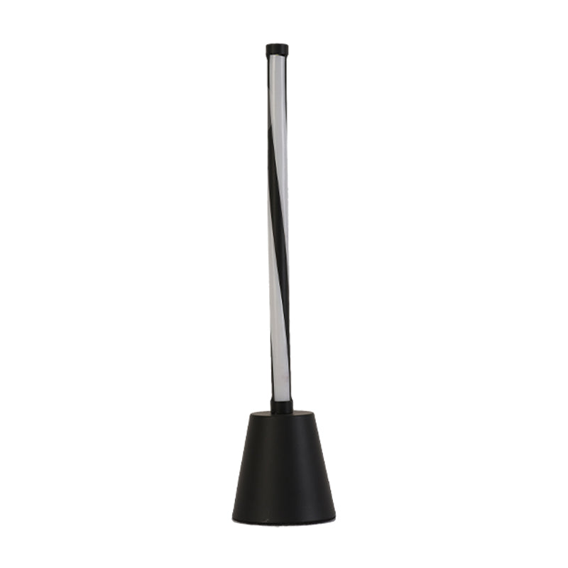 Minimalist Tubular Led Nightstand Lamp - White/Black With Acrylic Shade White/Warm Light Black /