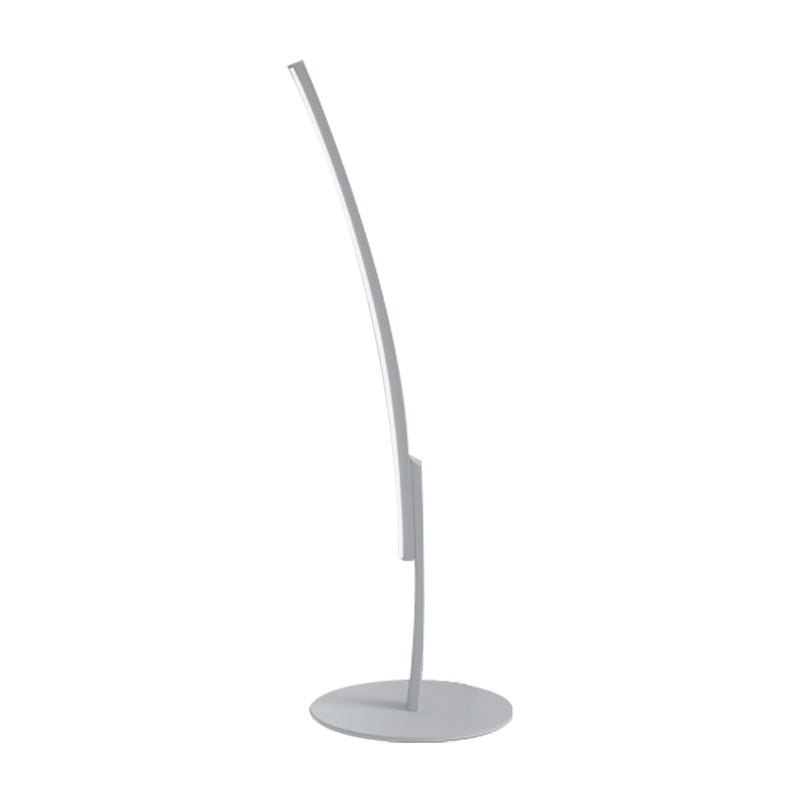 Curvy Acrylic Shade Led Desk Lamp - Modern White/Black Bedroom Task Lighting