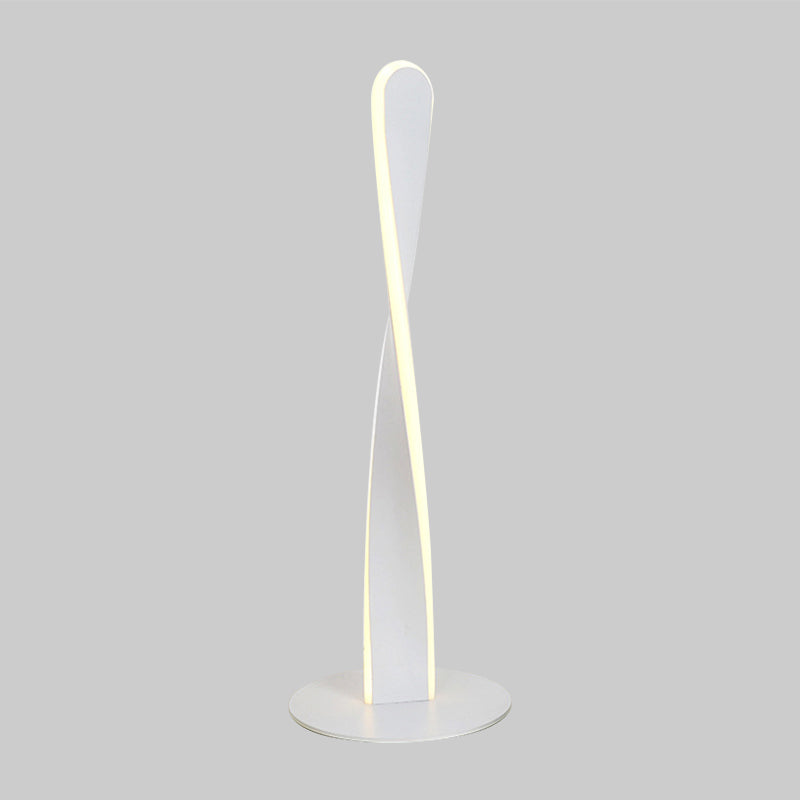 Modernist Led Desk Lamp: White Spiral Reading Light For Bedroom