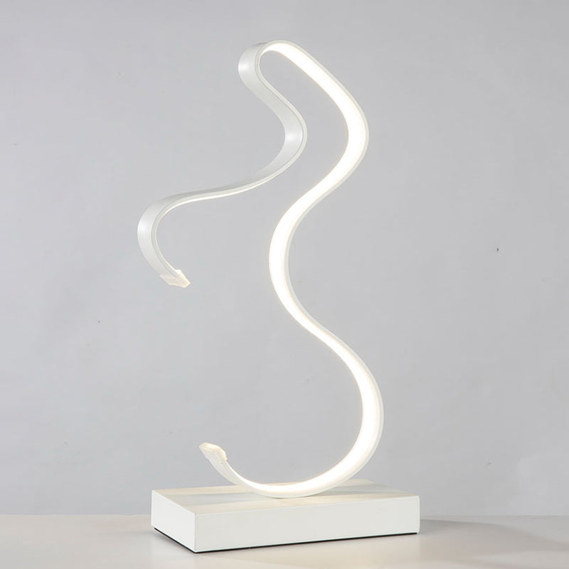 Acrylic Task Lighting Led Desk Lamp - Curvy Minimalist Design | White/Warm Light Perfect For Bedroom