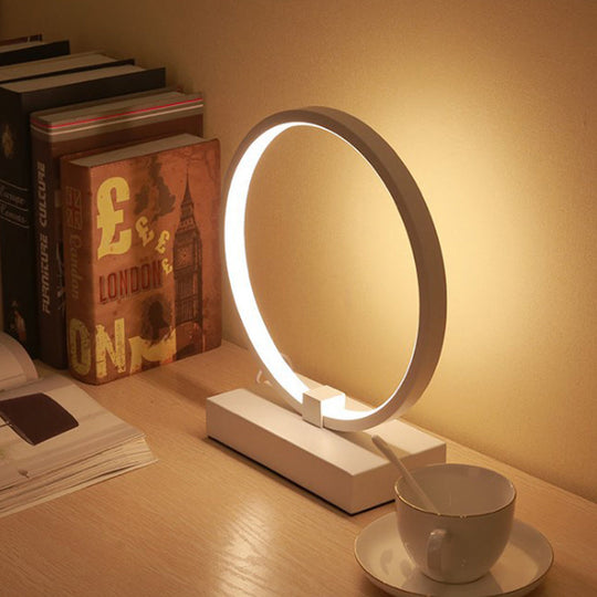Modern Led Night Table Lamp With Acrylic Shade - White/Black Warm/White Light White /