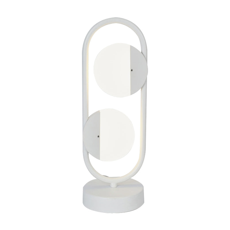 Led Circular Book Light: Contemporary Night Table Lamp White/Black Warm/White Light