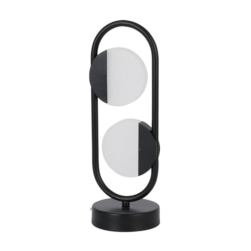 Led Circular Book Light: Contemporary Night Table Lamp White/Black Warm/White Light