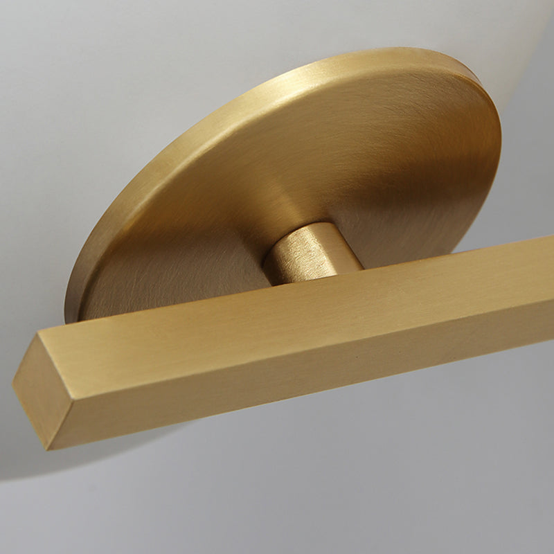 Modern Milk Glass Wall Sconce With Brass Finish