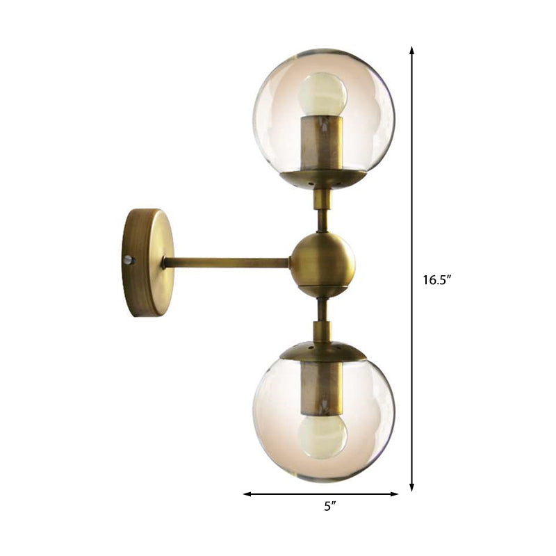 Modern Amber Glass Wall Sconce In Gold For Bedroom Lighting