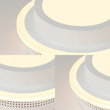 Modern Led Flush Ceiling Lamp In Black/White - Round Square Or Triangle Acrylic Design For Corridor