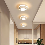 Modern Led Flush Ceiling Lamp In Black/White - Round Square Or Triangle Acrylic Design For Corridor