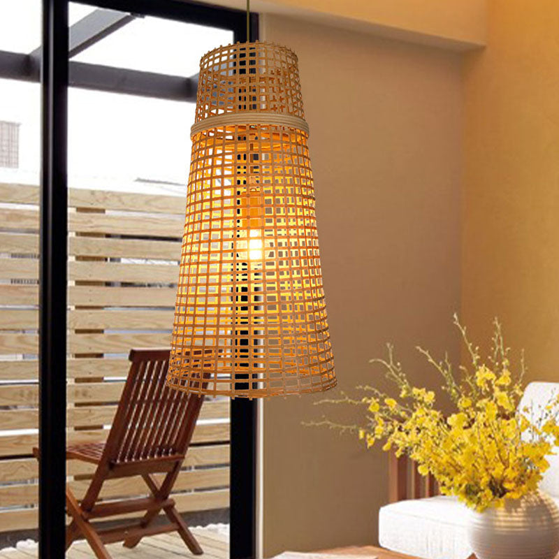 Bamboo Shade Ceiling Lamp: Chinese Hanging Light Fixture