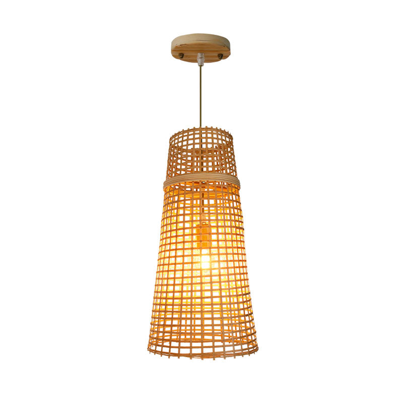 Bamboo Shade Ceiling Lamp: Chinese Hanging Light Fixture