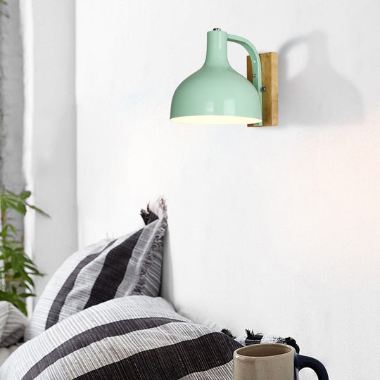 Nordic Wall-Mounted Barn Shade Light With 1 Head And 7.5 Width - Perfect For Bedroom Or Bedside In