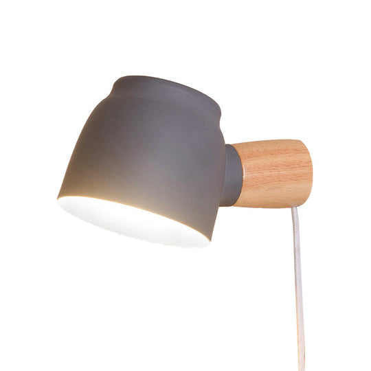 Contemporary Tapered Metal Wall Light Sconce - 4 Width 1 Bulb Black/Gray/White Bedroom Lighting