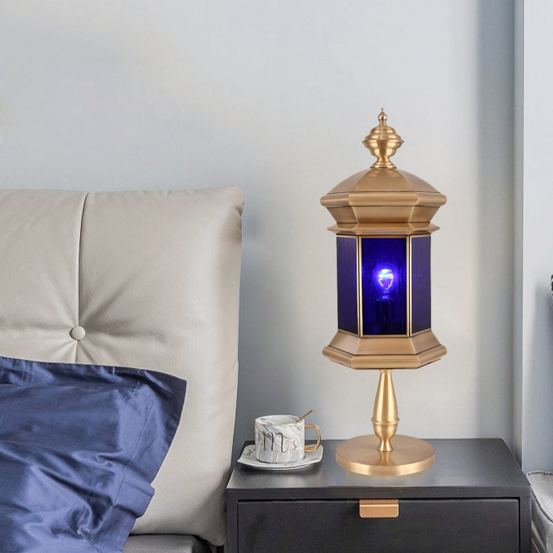 Arabian Brass Lantern Night Table Light - Stylish Bedroom Lamp