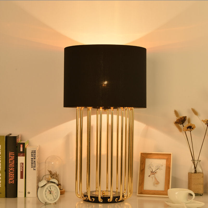 Modernist Black Desk Lamp - Straight Sided Shade Task Light For Study