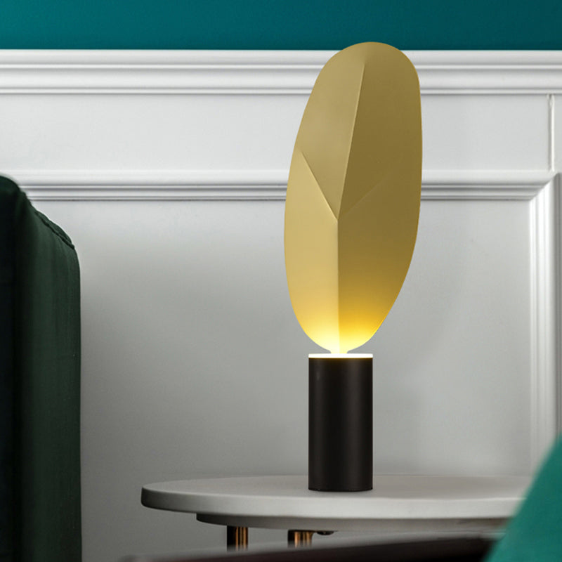 Led Leaf Task Light Metal Night Table Lamp In Pink/Gold - Modernist Design For Living Room Gold