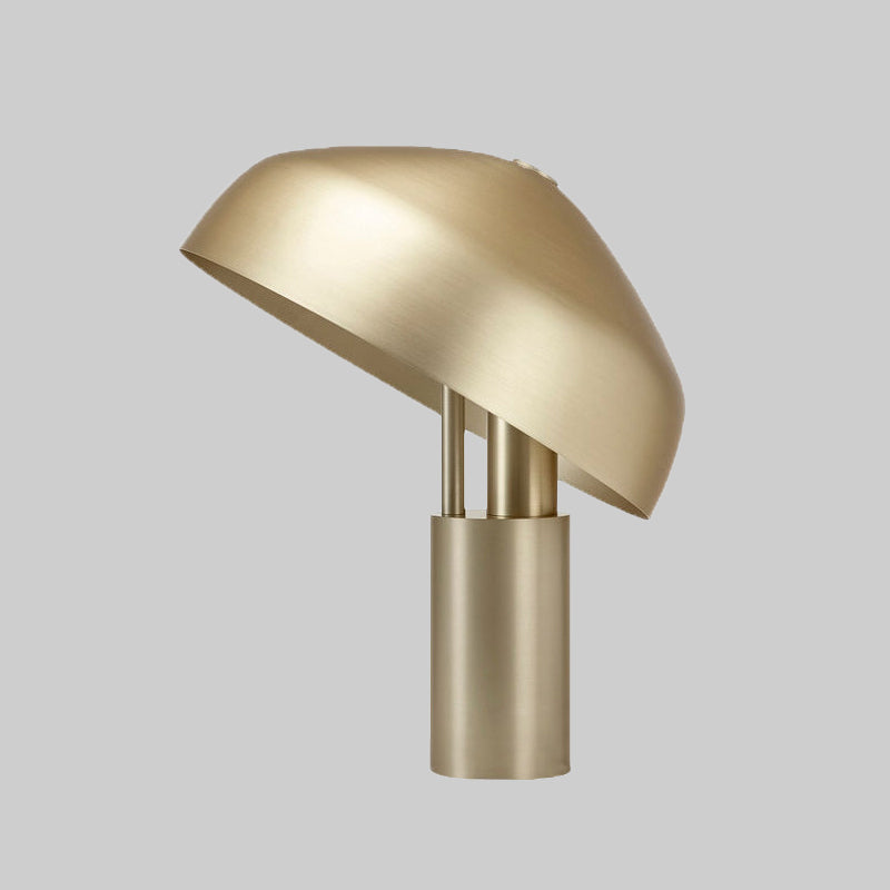 Modern Gold Metal Dome Task Light: 1-Head Book Reading Lamp For Study