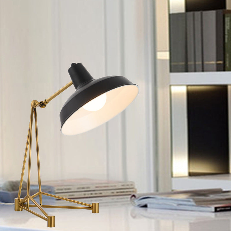 Modern Black Night Table Lamp With Metal Shade - Ideal Bedroom Task Lighting