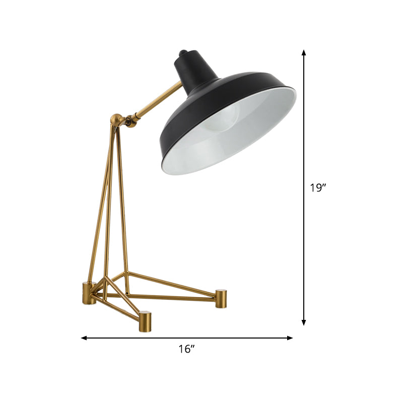 Modern Black Night Table Lamp With Metal Shade - Ideal Bedroom Task Lighting