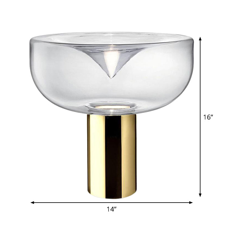 Modern Gold Desk Lamp With Clear Glass Shade - Ideal For Living Rooms Reading And More!