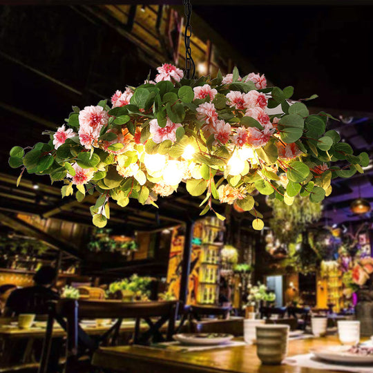 Blossom Metal Chandelier: Retro 3-Light Led Ceiling Lamp In Green 16/19.5/23.5 Width / 16