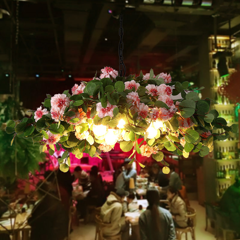 Blossom Metal Chandelier: Retro 3-Light Led Ceiling Lamp In Green 16/19.5/23.5 Width