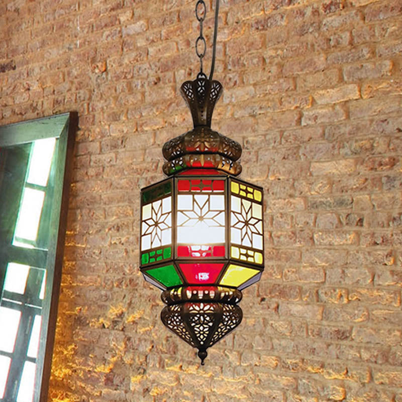 Vintage Bronze 1-Light Hanging Ceiling Pendant With Lantern Metal Shade