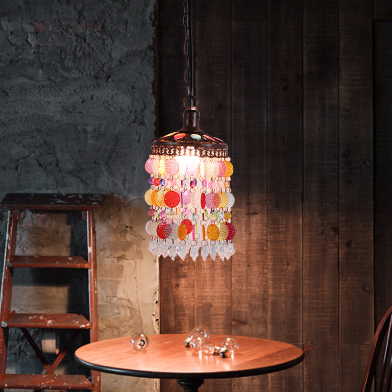 Vintage Rust Metal Pendulum Light With Cascade Design - Ideal Lighting Fixture For Restaurants