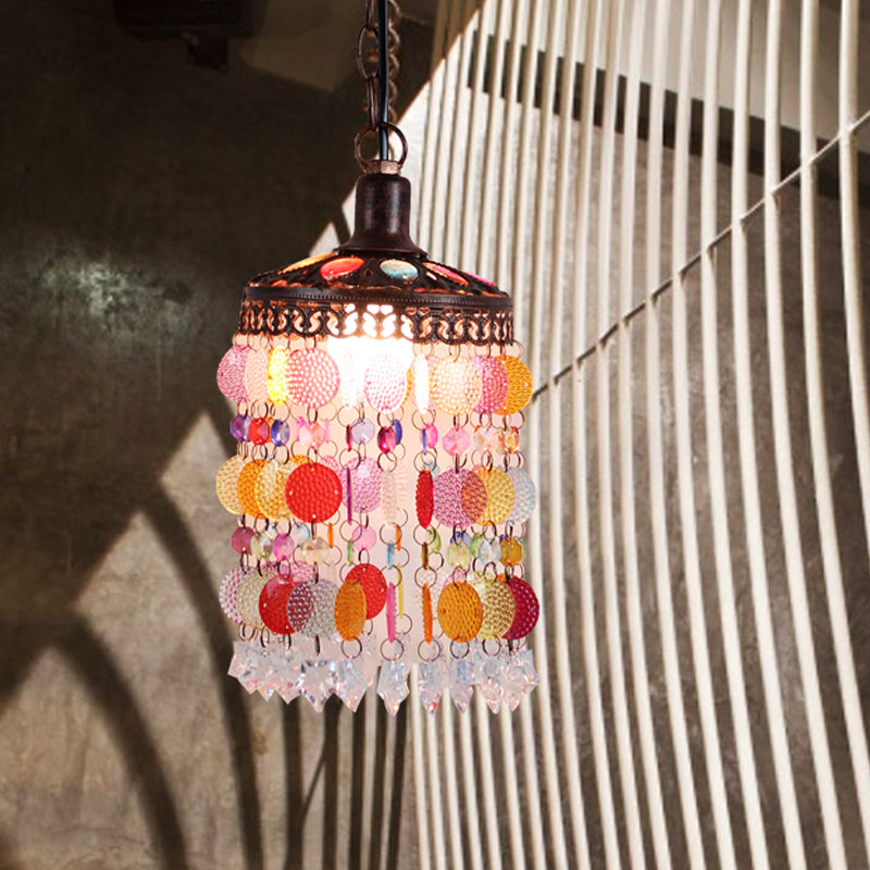 Vintage Rust Metal Pendulum Light With Cascade Design - Ideal Lighting Fixture For Restaurants