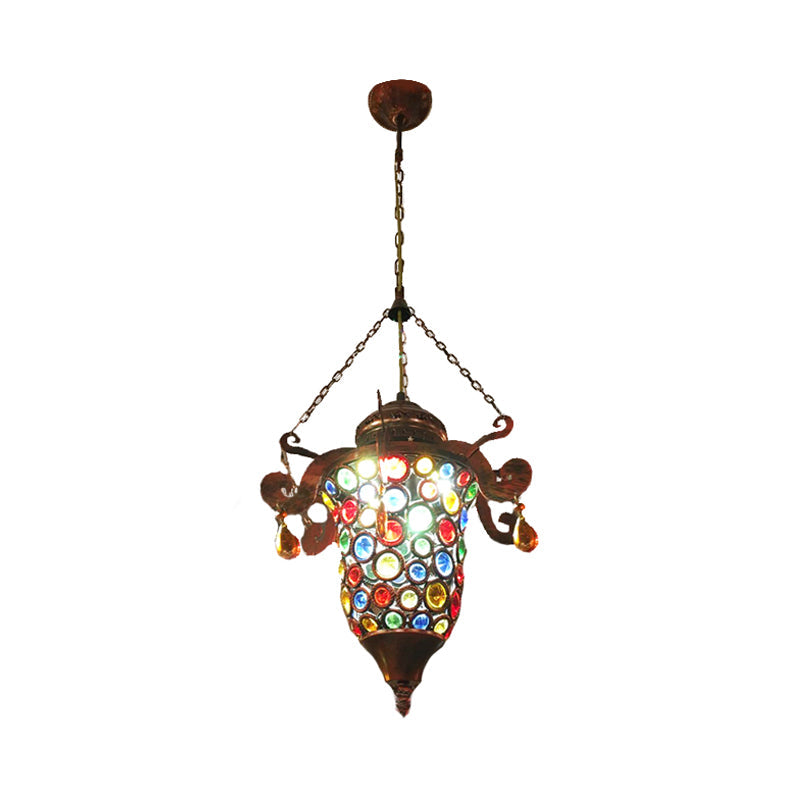 Vintage Copper Metal Urn Pendant Light Fixture Hallway Hanging Lamp Kit