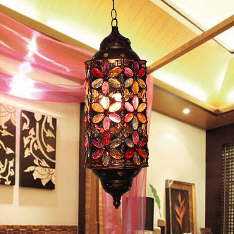 Copper Cylindrical Pendant Ceiling Lamp - Metal Hanging Decor For Living Room (1 Bulb)