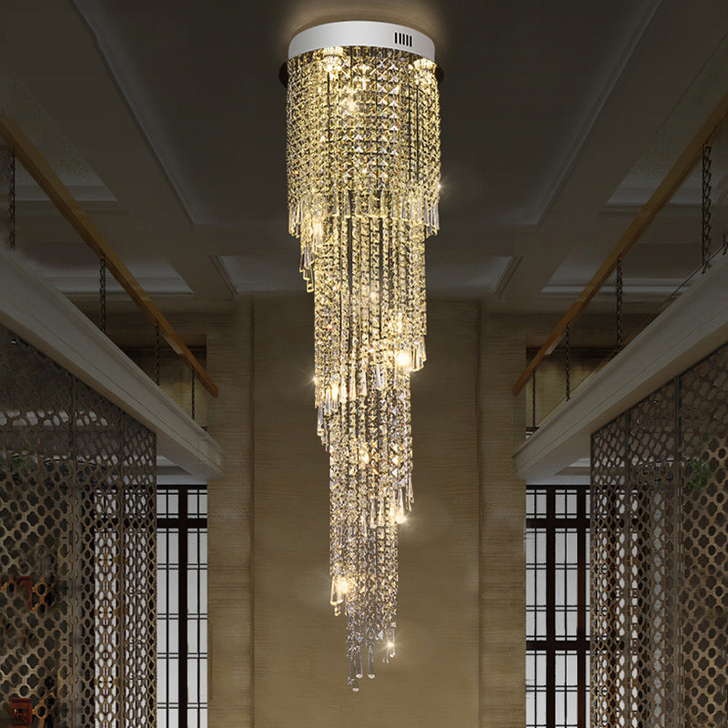 Modern Raindrop Crystal Pendant Light - 12-Head LED Multi Ceiling Lamp, Silver