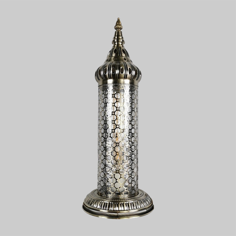 1-Light Bronze Metallic Turkey Style Cylinder Desk Lamp 23.5/31.5 High