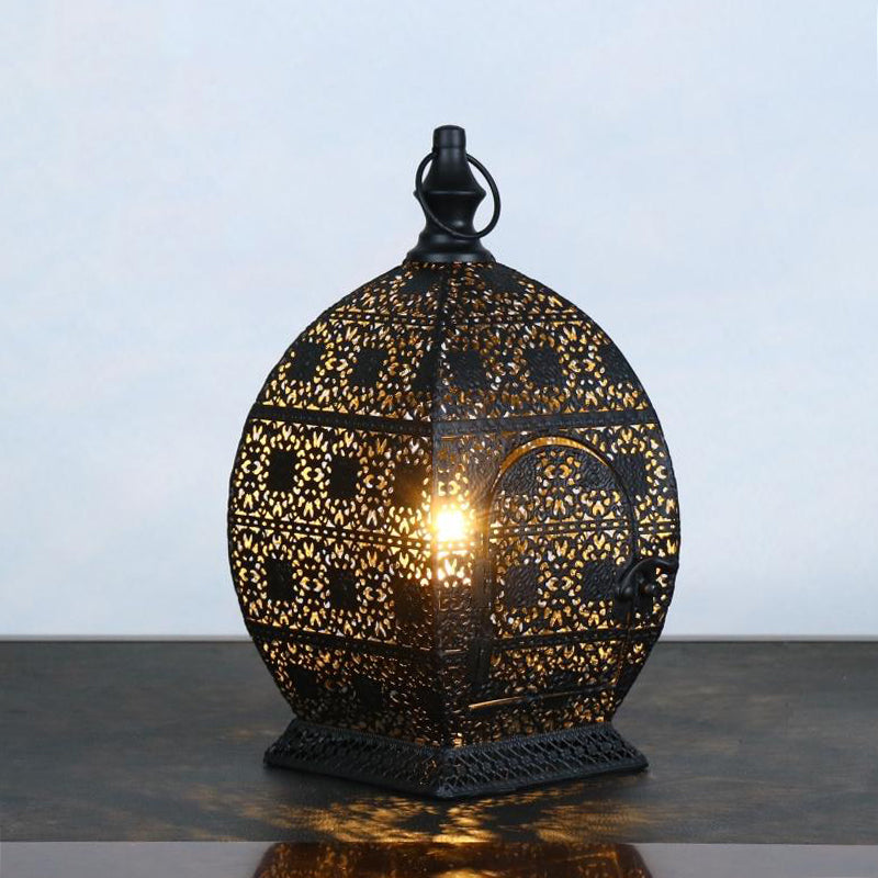 Antiqued Metal Candlestick Nightstand Lamp In Black - 1 Head 5/6.5 Wide / 5