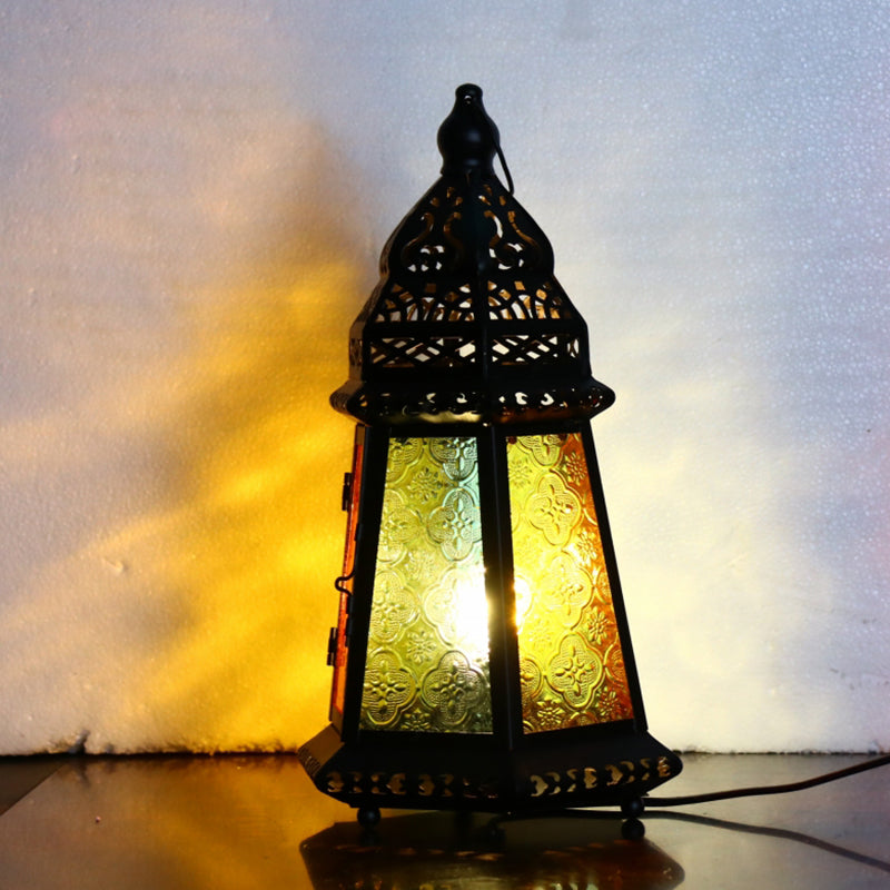 Vintage Metal Table Lamp - 1-Light 4/12 Wide Black Finish / 12