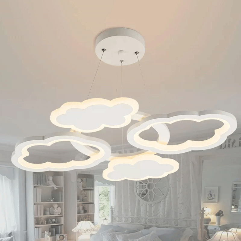 Nordic Acrylic Led Cloud Ceiling Pendant Light For Bedroom - Warm/White Lighting