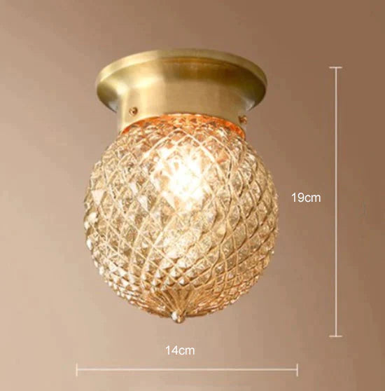 Modern Minimalist Creative All-Copper Corridor Aisle Light Stair Balcony Ceiling Lamp B / Without