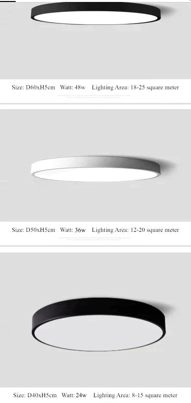 Surface Mount Ultra Thin 5Cm Led Ceiling Light Dimmable Modern Lamp Home Lighting Living Room
