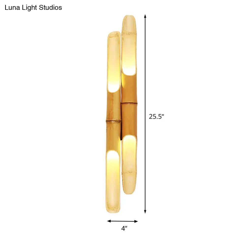 4-Bulb Bedroom Wall Sconce In Asia Beige With Cylinder Resin Shade