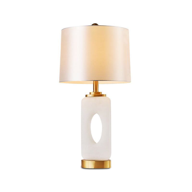 Contemporary Tapered Drum Task Lighting Table Lamp - White