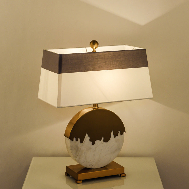 Modern Gold Bedside Lamp With Pagoda Fabric Shade - 1-Head Task Lighting For Bedroom