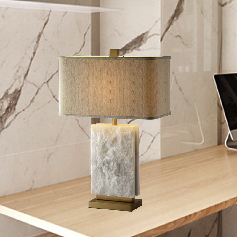 Contemporary Shaded Fabric Task Light - White Reading Book Lamp For Study