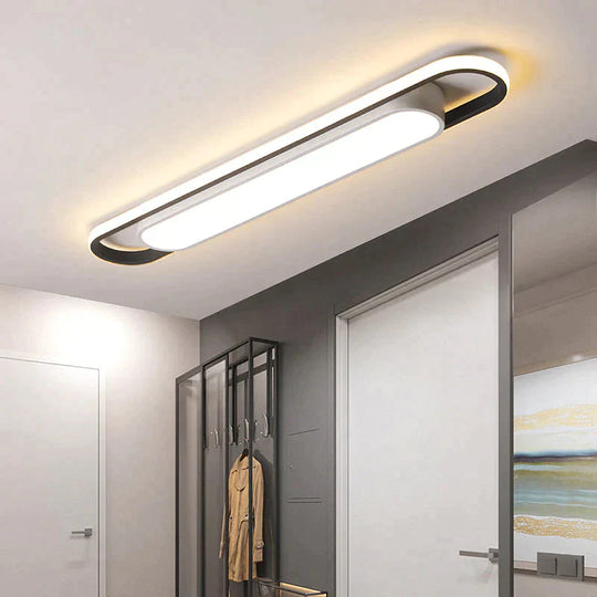 400/600/800Mm Modern Led Ceiling Lights For Bedroom Carridor Foyer Black+White Painted Lamp Fixtures