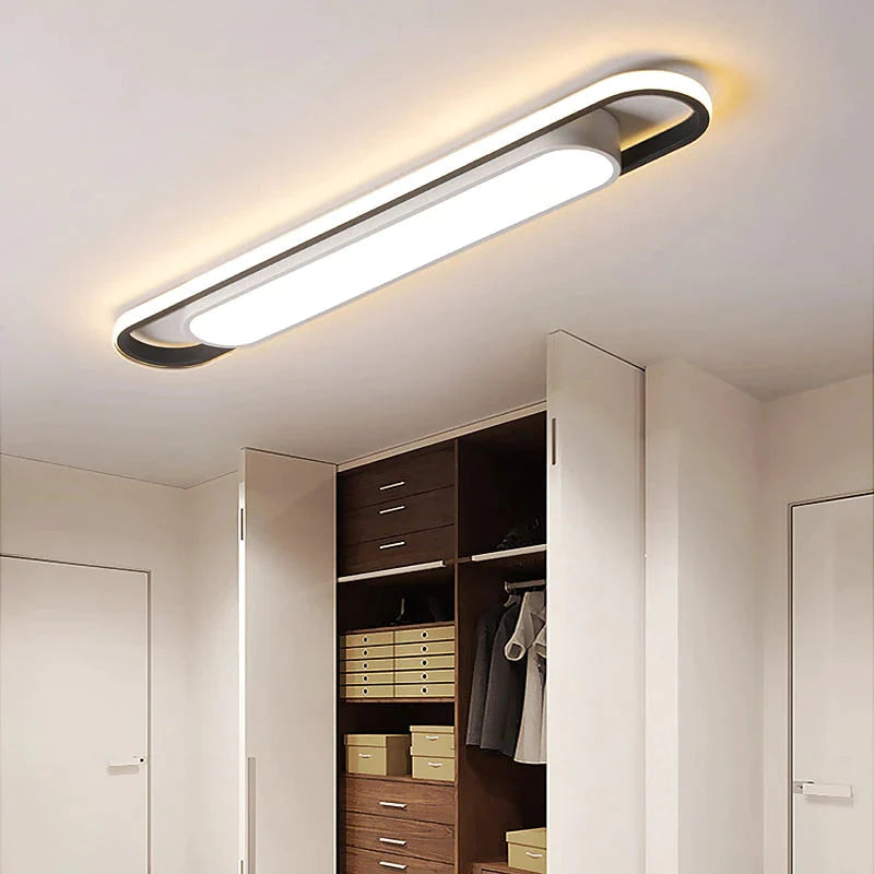400/600/800mm Modern Led Ceiling Lights For Bedroom Carridor Foyer Black+White Painted Ceiling Lamp Fixtures 90-260V
