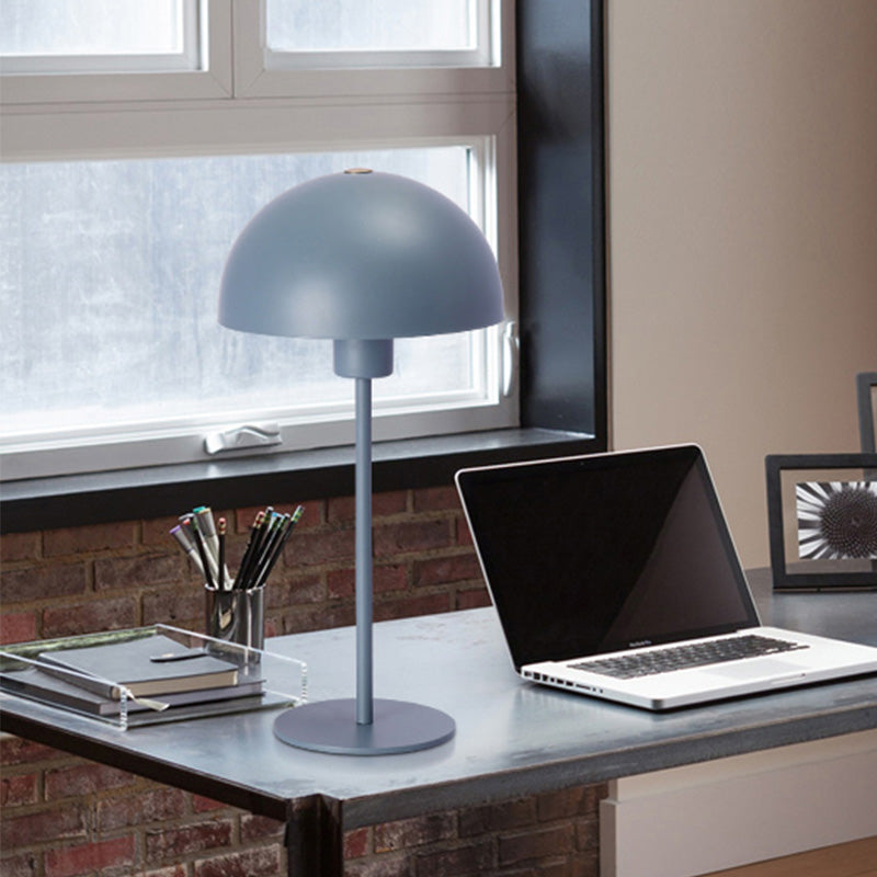 Blue Small Desk Lamp With Metal Shade - Head Study Task Lighting