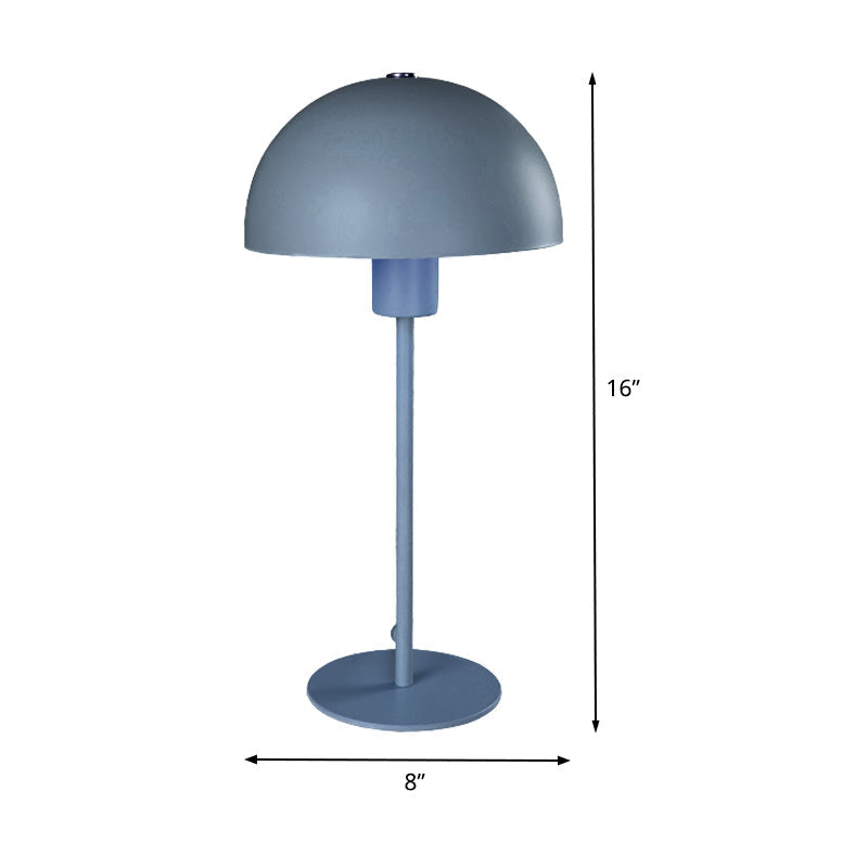 Blue Small Desk Lamp With Metal Shade - Head Study Task Lighting