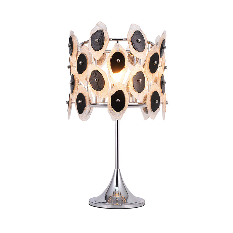 Modern Chrome Table Lamp With Metal Drum Shade - Perfect For Living Rooms And Nightstands