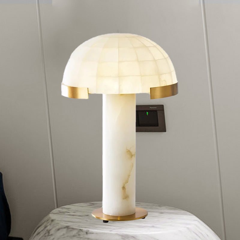 White Marble Domed 1-Head Modern Task Reading Light For Bedside