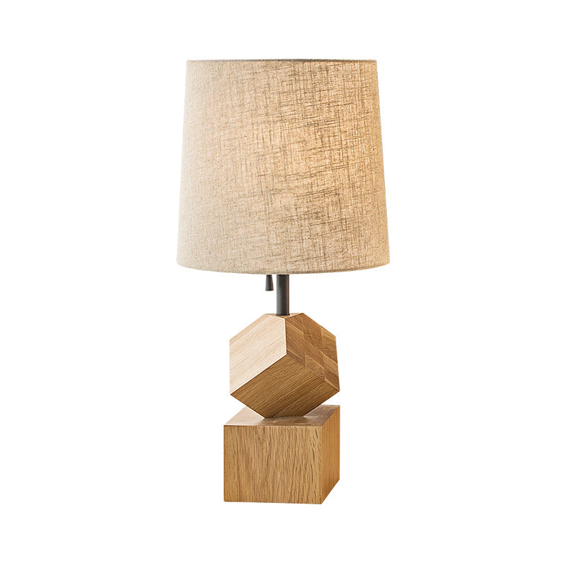 Modernism Fabric Reading Lamp - Flaxen Barrel Task Light For Living Room
