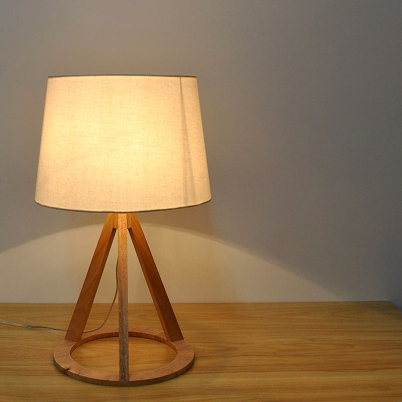 Modern 1-Bulb White Reading Lamp With Tapered Drum Shade - Perfect For Task Lighting