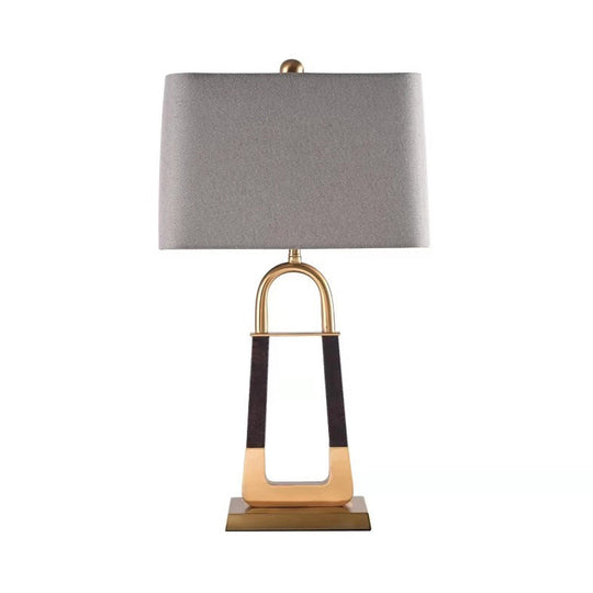 Modern Grey Study Lamp With Tapered Shade - Ideal For Bedroom And Reading